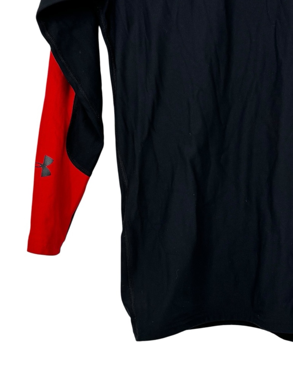 Under Armour Size Large Red/Black Ny/Poly/Elas Fitted Base Layer Mock Neck Top - Picture 5 of 11